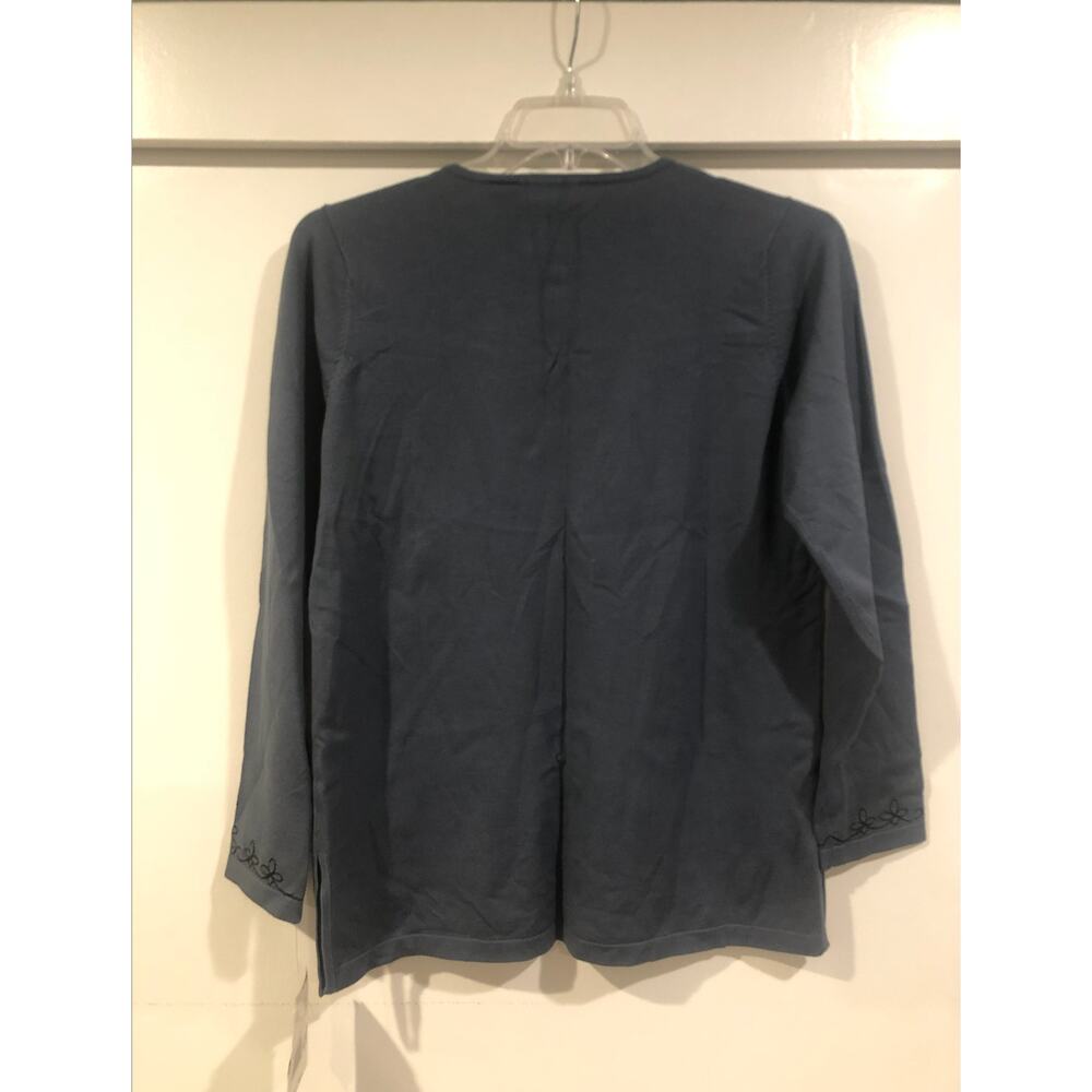 NWT New 2000s Liz Claiborne Collection Blue Black Quarter Button Sweater 90s Y2K - Picture 2 of 6